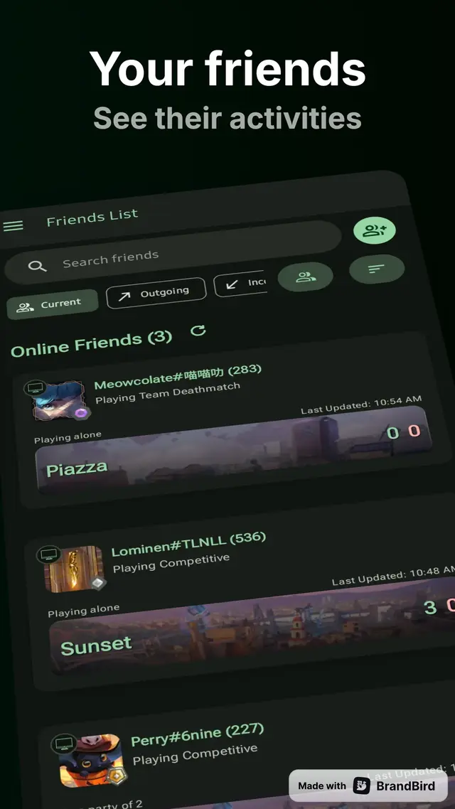 Statics friends list screenshot